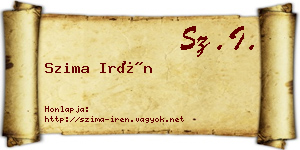 Szima Irén névjegykártya