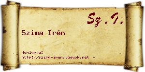 Szima Irén névjegykártya