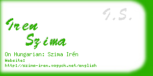 iren szima business card